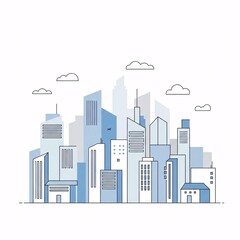 Obraz premium A stylized illustration of a cityscape skyline.