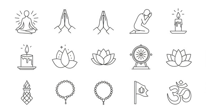 Collection of Religious Symbols and Icons.