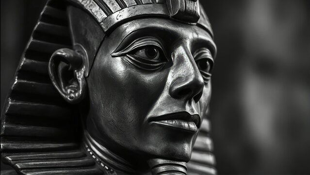Egypt statue in black and white