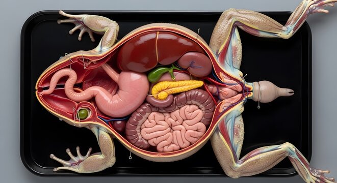 Frog Anatomy Detailed Model for Science Education and Medical Studies