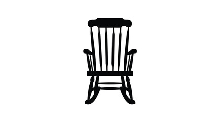 Black rocking chair design presented as a striking silhouette © MDALTUFHOSAIN