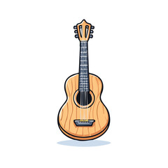 Naklejka premium Acoustic guitar illustration with wooden body and strings