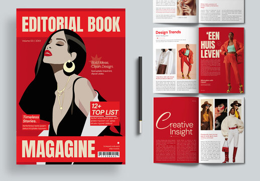 Modern Editorial Book Title Magazine Layout