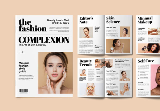 Minimal Fashion Skincare Beauty Magazine Template