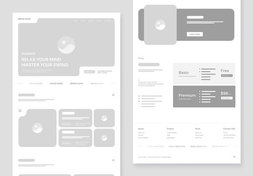Website Wireframe UI Kit Template