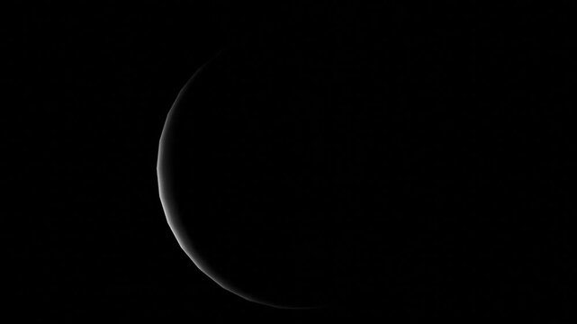 White glowing circular arc rotating on black background loop. Minimalist white loading circle motion graphics animation.