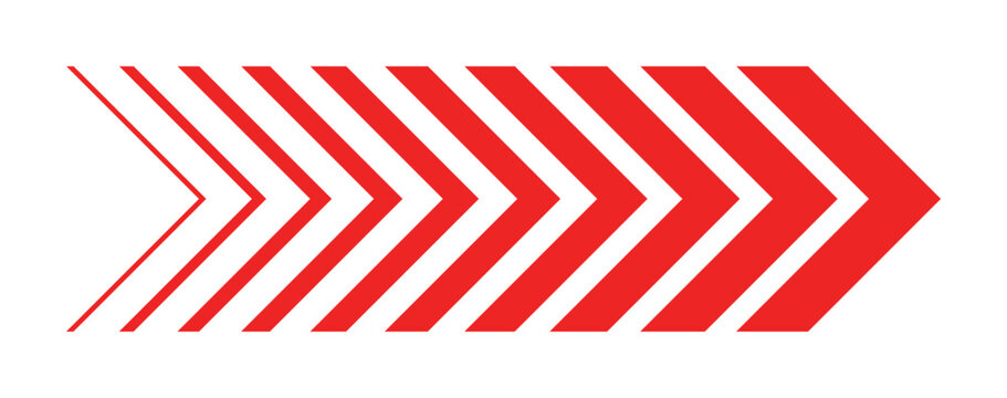 Red chevron arrows isolated row abstract geometric direction symbol dynamic movement stripe pattern minimal modern design bold graphic element forward motion concept clean vector style sharp edges