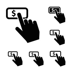 Obraz premium Clicking Button with Dollar Sign - Online Payment, E-commerce, Digital Transaction Concept