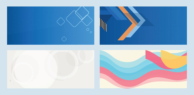 Set of abstract backgrounds with vibrant gradients, glassmorphism shapes and geometric textures