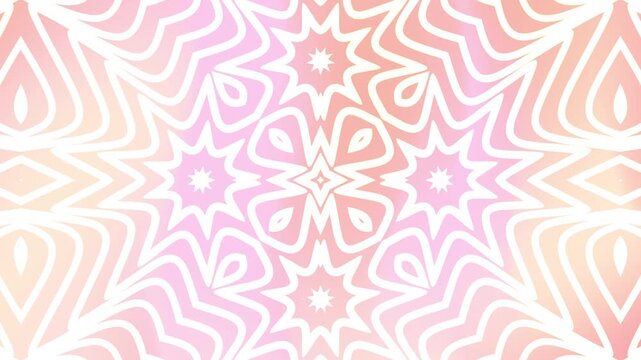 light pink and white kaleidoscope overlay geometric patterned design. Ideal for creative projects. Suitable for backgrounds, textiles, and home decor projects.