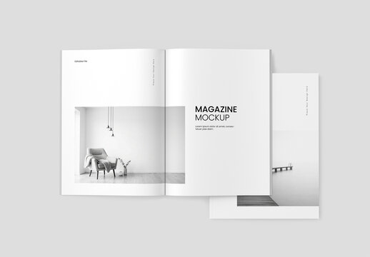 Open and Close Magazine Mockup PSD Template