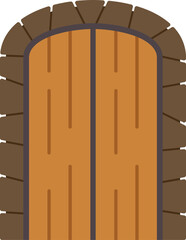 Fototapeta premium Castle style wooden door with stone archway offering an entrance