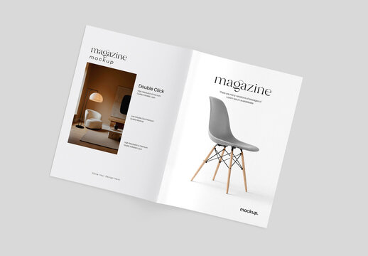 Softcover Opned Magazine Mockup Layout