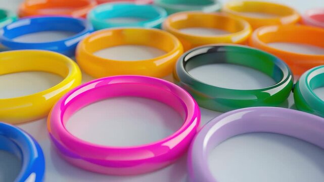 Collection of colorful finger rings