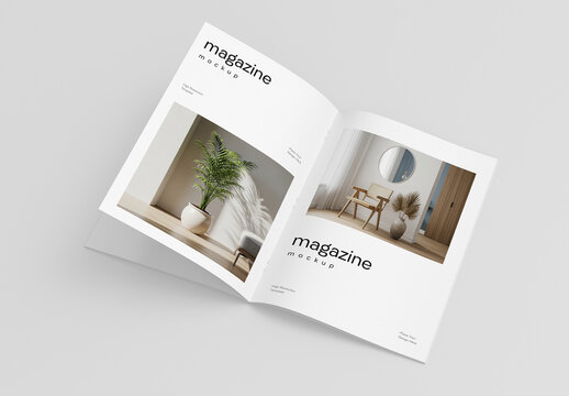 Spread Open Magazine Mockup Template