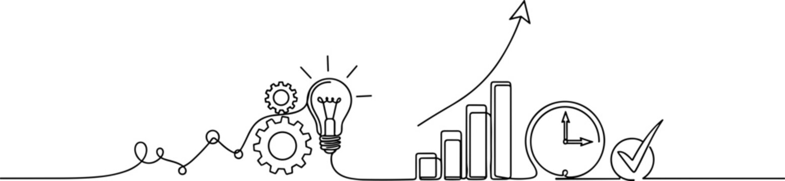 Business Growth Concept Icons Line.