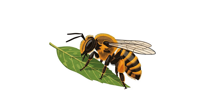 Closeup of a large yellow bee.