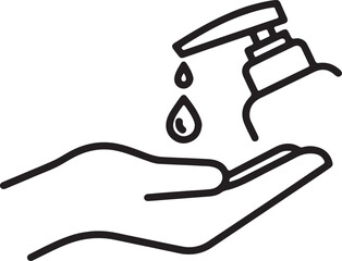 Obraz premium Hand sanitizer dispenser and drops illustration with personal care dispenser sanitation prevention illustration hygienic sanitizer antiseptic bacteria disinfection cleaning healthcare