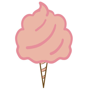 high quality brush cute kawaii soft watercolor vector painting drawing color cute simple design seamless pattern background cartoon pink cotton candy floss fairy permen kapas