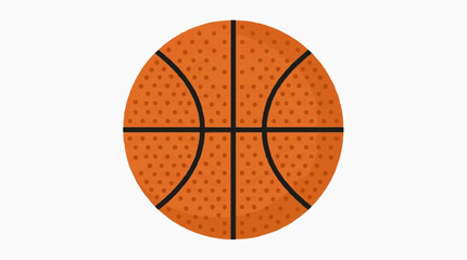 Fototapeta premium A vibrant orange basketball icon with black lines on a white background