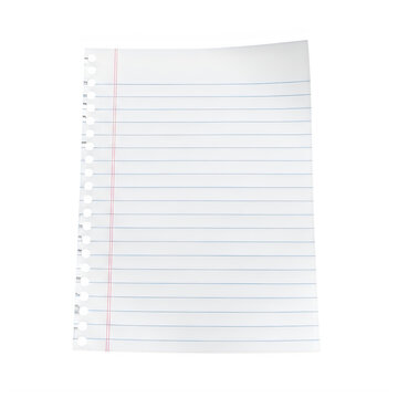 Empty page from a notebook with blue lines and margin