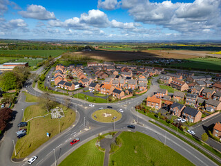 Housing estate in the market town of Malton in North Yorkshire in England © mrallen