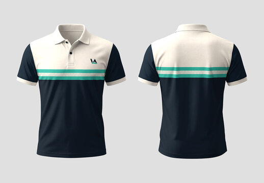 Premium Polo T Shirt Design Front Back View