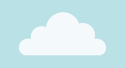 Fototapeta premium A solitary white cloud floats against a soft, light blue sky