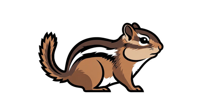 A cartoon chipmunk is sitting.
