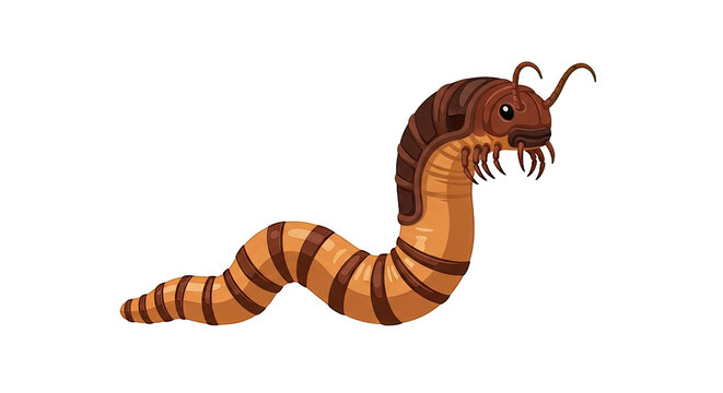 Cartoon striped worm with antennae.