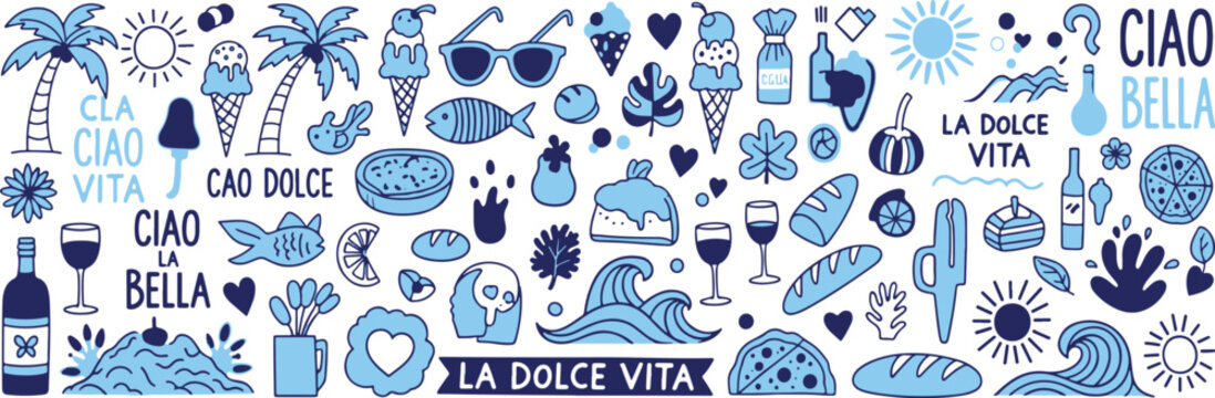 Vibrant illustration celebrating the essence of la dolce vita lifestyle