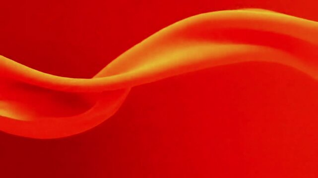 Vibrant orange wave flows across a solid red background smoothly