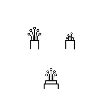 Set of fiber optic cable icons, vector illustration of optical communication lines, internet connection symbols