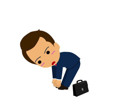 Man bending forward stretch flexibility exercise