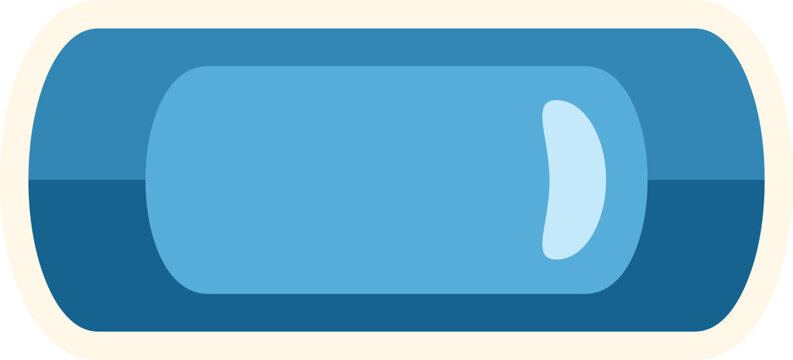 Blue glossy button badge illustration offering a customizable space for text or icons