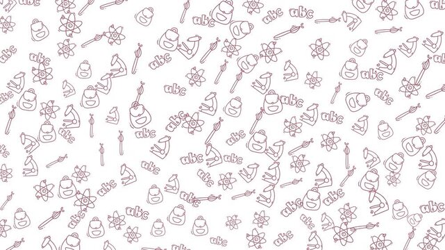 Seamless hand-drawn pink line art of desserts and candies on a white background, ideal for packaging, wallpaper and fabric designs