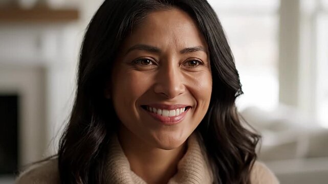 Close-up of a beautiful, peaceful woman finding inner calm through mindful meditation and self-care. Serene expression promoting mental wellness, emotional balance, stress relief, and holistic health.