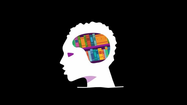 Cyborg library technology work flat design character motion video suitable to your technology, brand, template, display, advertise, marketing, and more