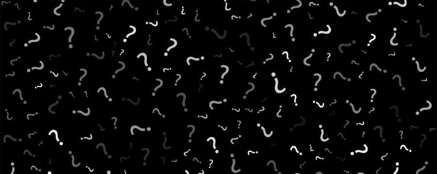 Question mark Seamless Dark pattern. Seamless repeating tiling question flat pattern. Question marks design for social media quiz, survey or poll. EPS Vector