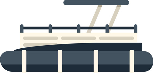 Flat design illustration of a pontoon boat for leisure and recreation © anatolir