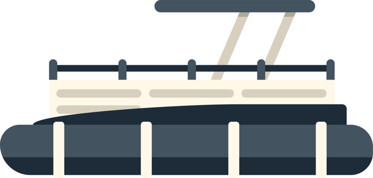 Flat design illustration of a pontoon boat for leisure and recreation