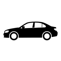 Fototapeta premium Car Silhouette Side View Line Icon
