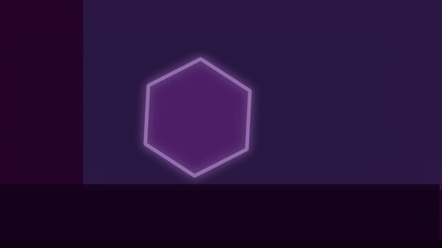 Glowing purple neon cube animation loop seamless background