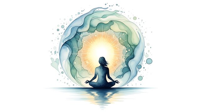 Watercolor poster illustration for International Yoga Day.