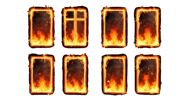 Eight burnt toast slices arranged in two rows, some with grill marks, against a white background.