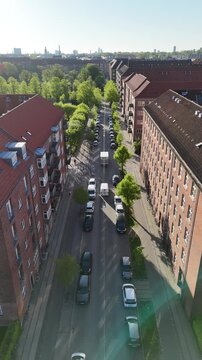 Aerial view of residential area at H. Schneekloths Vej 13 in Copenhagen, Denmark