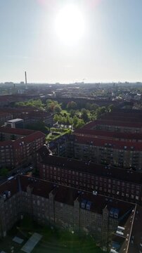 Aerial view of residential area at H. Schneekloths Vej 13 in Copenhagen, Denmark