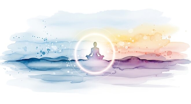 Watercolor poster illustration for International Yoga Day.