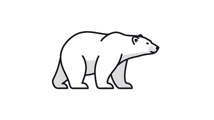 Fototapeta premium Simple Line Drawing of a Bear.