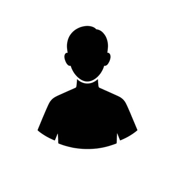 Person Silhouette Icon with Outline Differentiator